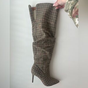 Jessica Simpson OTK houndstooth boots 👢